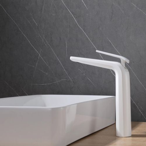 Смеситель для раковины Rose R3911C на столешницу белый - фото 4