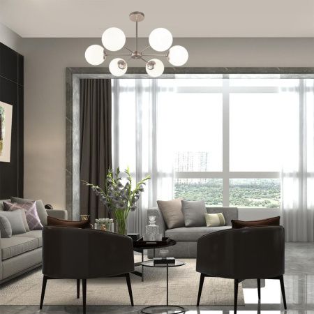 Люстра на штанге Escada Ethereal (Етхереал) 2110/6P Nickel