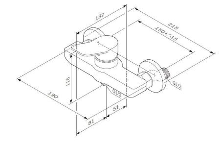 Смеситель для душа Am.Pm X-Joy F85A20000 настенный хром
