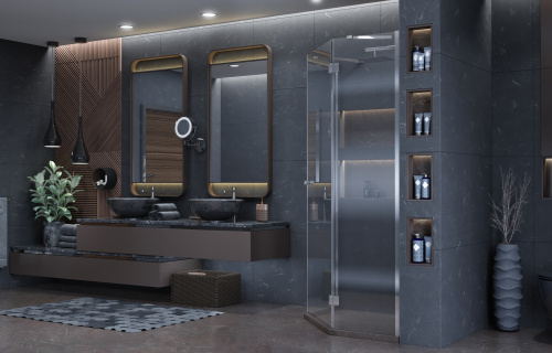 Душевой уголок Ambassador Diamond 12011111R 90х90 стекло прозрачное профиль хром глянцевый - фото 5