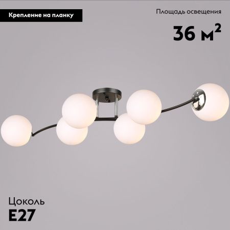 Люстра потолочная Reluce 02318-0.3-06 BK+CH