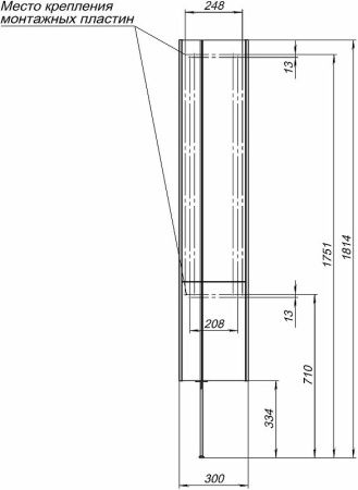 Шкаф-пенал Allen Brau Reality 1.32001.CGM 30х150 подвесной цвет зеленый