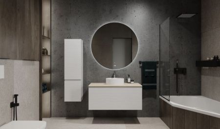 Шкаф-пенал Jorno COSSETY Coss.04.124/P/W/JR 30х120 подвесной цвет белый