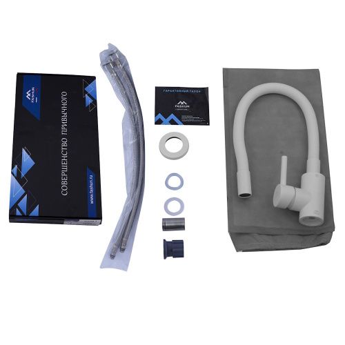 Смеситель для кухни Fashun A54101N-8A на мойку белый - фото 4