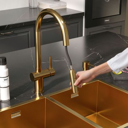 Смеситель для кухни Reflexion Lago RX9904GD на мойку золото