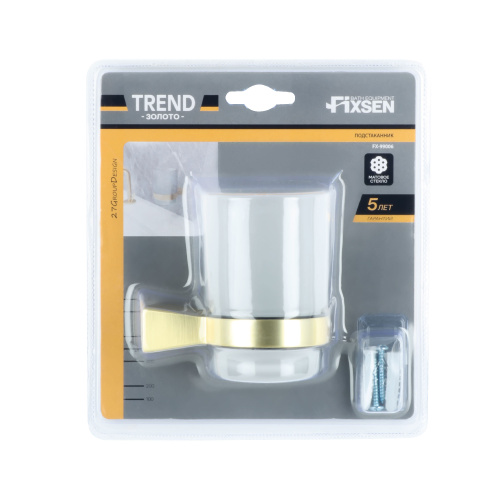 Стакан для зубных щеток Fixsen Trend gold FX-99006 - фото 2