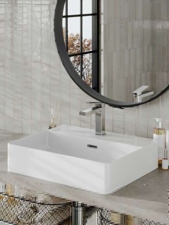 Раковина из сантехнического фарфора Orange B04-500w 50х40 накладная цвет белый