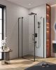 Душевой уголок Cezares SLIDER SLIDER-AH-1-80-100/110-C-NERO 100х80 стекло прозрачное профиль черный без поддона