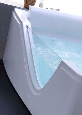 Ванна акриловая гидромассажная Gemy G9056 B L 170х130 пристенная асимметричная с каркасом