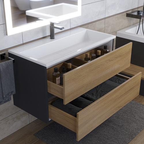 Раковина Uperwood Barsa 90 см 2901120346 полувстраиваемая цвет белый - фото 5