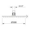 Верхний душ Clever SLIM INOX AIR 61965 30х30 золото