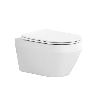 Унитаз подвесной Aquatek ЛЕЯ AQ1199T-00 белый с сиденьем микролифт безободковый смыв торнадо