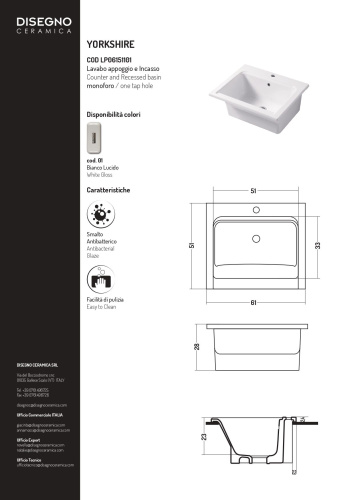 Раковина Disegno Ceramica Landscape 61 см LP06151101 накладная цвет белый глянцевый - фото 2