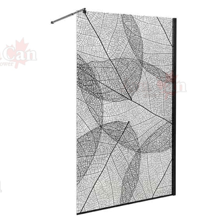 Душевая перегородка AvaCan MB120 120х200 стекло с рисунком профиль черный