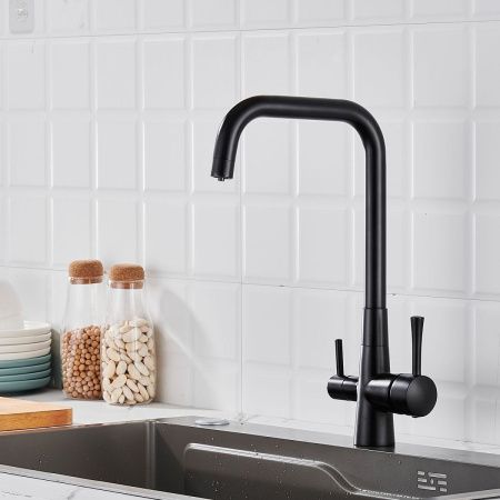 Смеситель для кухни Shevanik S528H на мойку черный