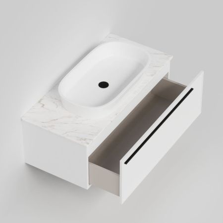 Тумба со столешницей La Fenice ELBA NFNC-01-ELB-B-100-3-GG 100х50 подвесная цвет белый