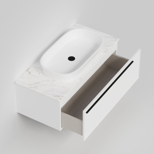 Тумба со столешницей La Fenice ELBA NFNC-01-ELB-B-100-3-GG 100х62х49 подвесная цвет белый - фото 2