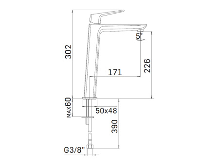 Смеситель Mamoli Spartaco 49260000900F на столешницу серый