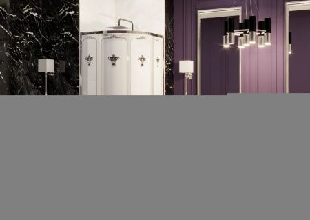 Душевой уголок Ambassador Royal 18015105 100х100 стекло с рисунком профиль хром без поддона