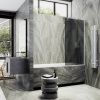 Душевая шторка на ванну Maybah Glass MGV-84-1ш 40х140 стекло тонированное профиль белый ориентация универсальная