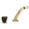 Смеситель THG Petale de Cristal noir U6D-F01-6532/60A на борт ванны золото