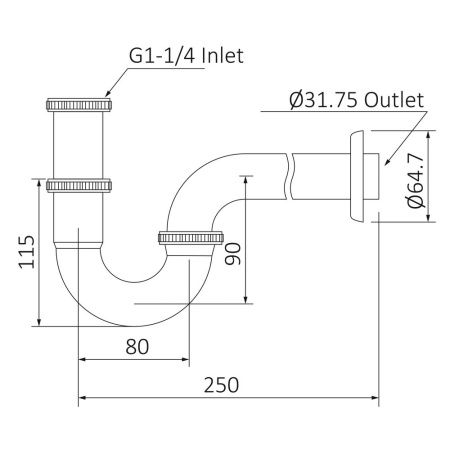 Сифон Timo 961/16L белый