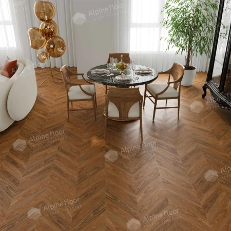 SPC ламинат Alpine Floor Chervon Alpine ECO 18-22 MC Орех Нойер Chevron толщина 0.5 см 43 класс 600х127