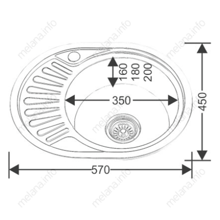 Кухонная мойка Melana 120 ta (*15) 55х45 цвет хром поверхность полированная