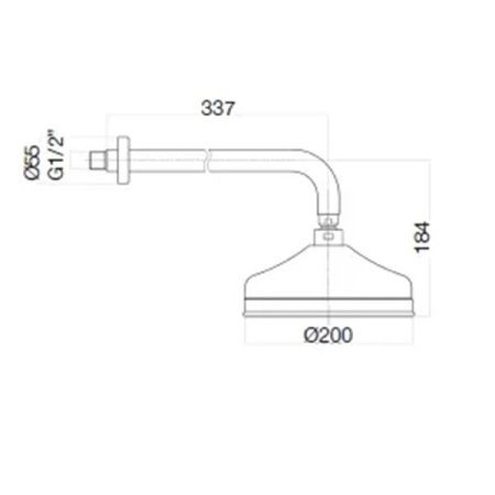 Верхний душ Webert Armony AC0015065 20х20 бронза