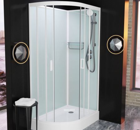 Душевая кабина Frank 412014 120х80 асимметричная без крыши ориентация правая