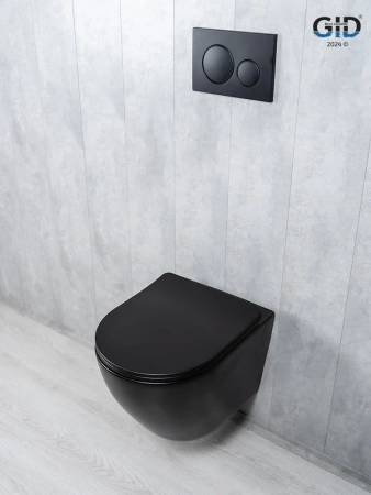 Унитаз подвесной Gid Tornado 62261Y черный матовый с сиденьем микролифт безободковый смыв торнадо