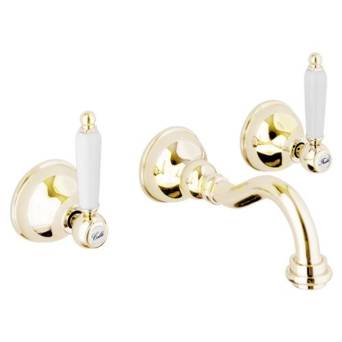 Смеситель для раковины Webert Dorian DO750404010 настенный золото - фото 2