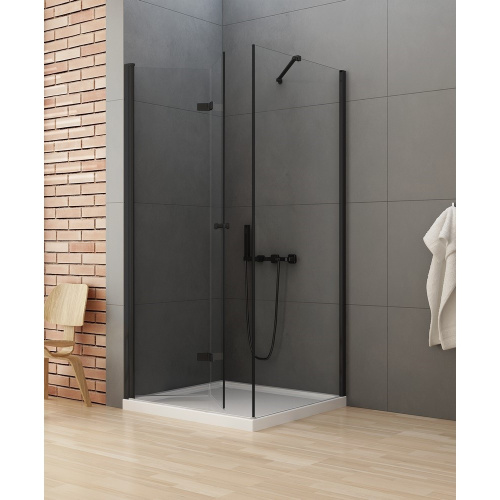 Душевой уголок New Trendy NEW SOLEO Black D-0235A/D-0116B 90х100 стекло прозрачное профиль черный - фото 2