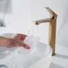 Смеситель для раковины Shevanik S4211G на столешницу золото