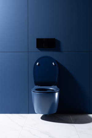 Чаша унитаза подвесная Allen Brau Fantasy 4.11004.ID цвет синий без сиденья безободковая каскадный смыв