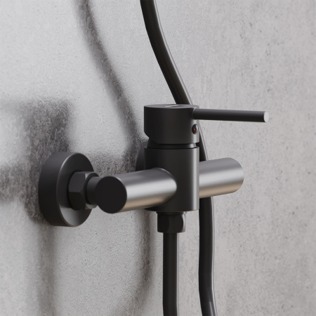 Смеситель для ванны и душа Damixa Scandinavian Pure 362000300 настенный черный без термостата