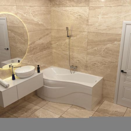 Ванна акриловая Timo VINO VINO1590L-KTVINO15-SPV1505-FPVINO15L 150х90 пристенная асимметричная с каркасом