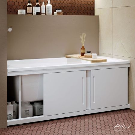 Экран под ванну Alavann Alt 170 см ALV0715001 фронтальный МДФ раздвижной белый