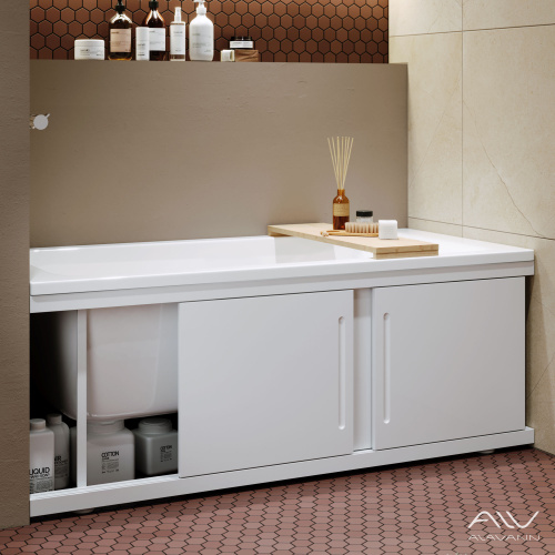 Экран под ванну Alavann Alt 160 см ALV0714001 фронтальный МДФ раздвижной белый - фото 3