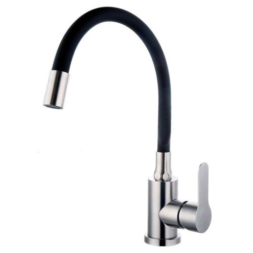 Смеситель для кухни Fashun A54101-7 на мойку сатин/черный - фото 2