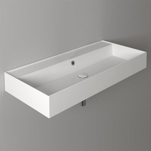 Раковина из сантехнического фарфора Simas Agile AG101 bi*0 100 см подвесная цвет белый без отверстий под смеситель