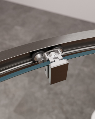 Душевой уголок Cezares MOLVENO MOLVENO-R-1-90-C-GM-IV 90х90 стекло прозрачное профиль оружейная сталь без поддона - фото 3