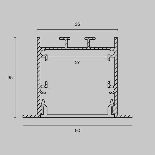 Алюминиевый профиль встраиваемый с фланцем Maytoni Led Strip ALM-5035-S-2M - фото 2