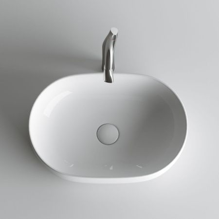 Раковина из сантехнического фарфора Ceramica Nova ELEMENT CN6047 60х40 накладная цвет белый без отверстий под смеситель