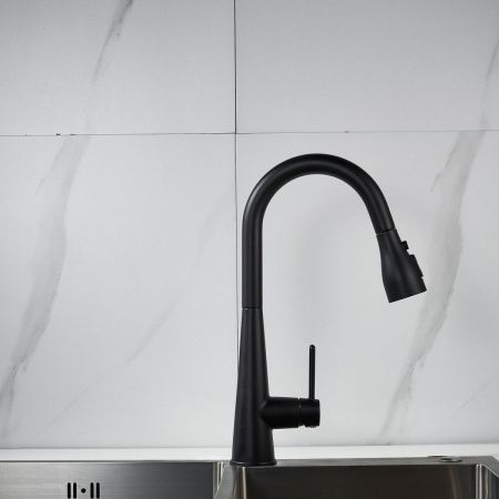 Смеситель для кухни Shevanik S363H на мойку черный