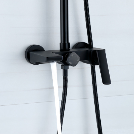 Душевая стойка Bond Cube B02-9488 настенная цвет черный матовый