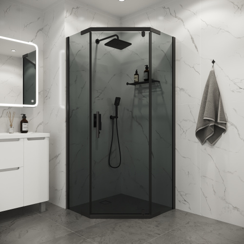 Душевой уголок Niagara Eco NG-1009-14DT 88х88 стекло тонированное профиль черный матовый - фото 3