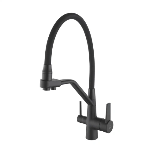 Смеситель для кухни Rose R558H на мойку черный - фото 2