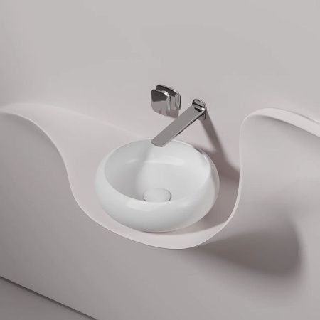 Раковина из сантехнического фарфора Ceramica Nova ELEMENT CN6050MW 40х40 накладная цвет белый без отверстий под смеситель