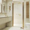Душевая дверь Maybah Glass MGD-424-3 100х200 стекло прозрачное профиль золото